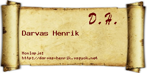 Darvas Henrik névjegykártya